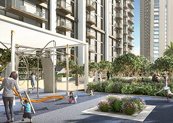 The spacious leisure deck at Burj Crown.